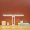 Double Head Desk Lamp with Large Lighting Range,Mini Lamp for Small Spaces,Rechargeable Foldable and Portable Desk Lamp with USB-C Cable for Travelling,Small Desk Lamp for College Dorm, White